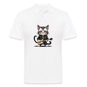 Cat Rocker Cat HardRock Gift - Polo Homme - blanc - Devant - Kai (181cm)