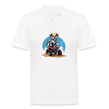 Dog Quad Hund Geschenk Supermoto Motorrad - Männer Poloshirt - Weiß - Vorne - Kai (181cm)