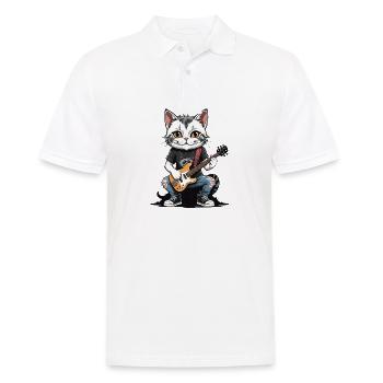 Cat Rocker Cat HardRock Gift - Polo Homme - blanc - Devant - Kai (181cm)