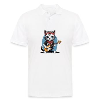 Cat Rocker Cat HardRock Gift - Polo Homme - blanc - Devant - Kai (181cm)