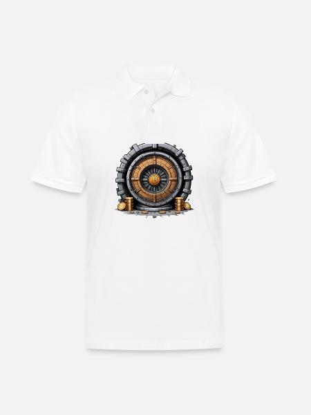 Bitcoin Krypto Crypto to the Moon Geschenk - Männer Poloshirt - Weiß