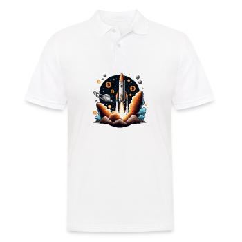 Bitcoin Crypto Crypto to the Moon 7 - Men's Polo Shirt - white - Front - Kai (181cm)