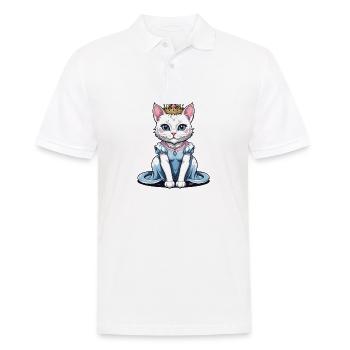 Chat Princesse Reine Chat Cadeau élégant - Polo Homme - blanc - Devant - Kai (181cm)