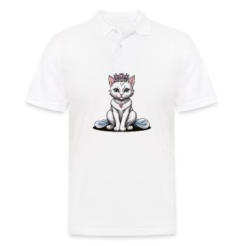 Chat Princesse Reine Chat Cadeau élégant - Polo Homme - blanc - Devant - Kai (181cm)