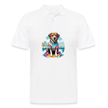 Vacances pour chiens Vacances pour chiens Île d’Hawaï Mer - Polo Homme - blanc - Devant - Kai (181cm)