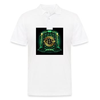 Bitcoin Crypto Crypto à la lune Cadeau CPU - Polo Homme - blanc - Devant - Kai (181cm)