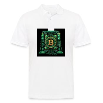 Bitcoin Krypto Crypto to the Moon Geschenk Tresor - Männer Poloshirt - Weiß - Vorne - Kai (181cm)