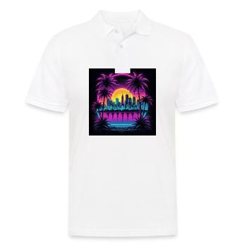 Retro City Neon Color Geschenk Gaming Retro World - Männer Poloshirt - Weiß - Vorne - Kai (181cm)