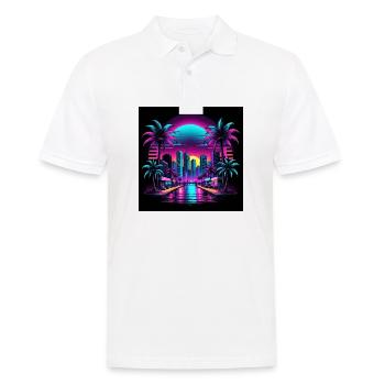 Retro City Neon Color Geschenk Gaming Retro World - Männer Poloshirt - Weiß - Vorne - Kai (181cm)