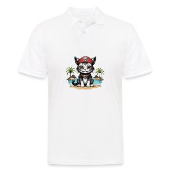 Pirate Chat Drôle Enfants Chemise Cadeau Pirate - Polo Homme - blanc - Devant - Kai (181cm)