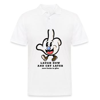 Middle finger cartoon sarcasm more sarcastic - Men's Polo Shirt - white - Front - Kai (181cm)