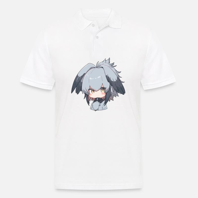 Süßes Schuhschnabel Anime Mädchen - Männer Poloshirt - Weiß