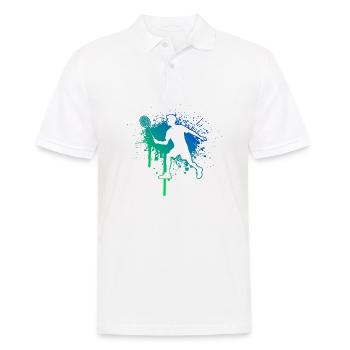 Squash Herren Damen Badmintonspieler Badminton - Männer Poloshirt - Weiß - Vorne - Kai (181cm)