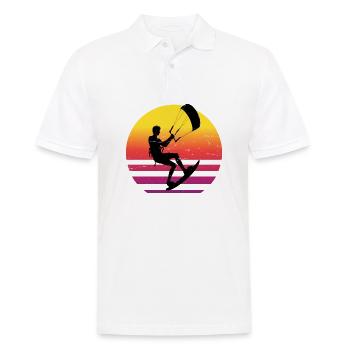 Kiting Kitesurfing Kite Men Kitesurfer Women - Men's Polo Shirt - white - Front - Kai (181cm)