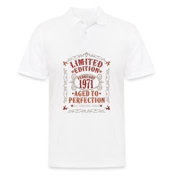 Februar 1971 1971 Geboren Geschenk - Männer Poloshirt - Weiß - Vorne - Kai (181cm)