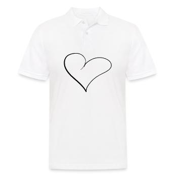 Herzen Linien - Männer Poloshirt - Weiß - Vorne - Kai (181cm)