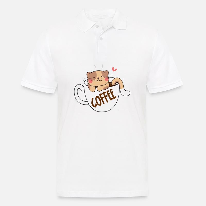 Ozelot Kaffee - Männer Poloshirt - Weiß