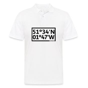 Swindon Koordinaten - Männer Poloshirt - Weiß - Vorne - Kai (181cm)