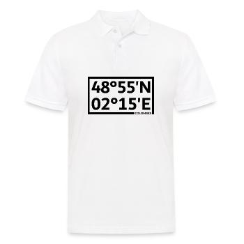 Colombes Koordinaten - Männer Poloshirt - Weiß - Vorne - Kai (181cm)