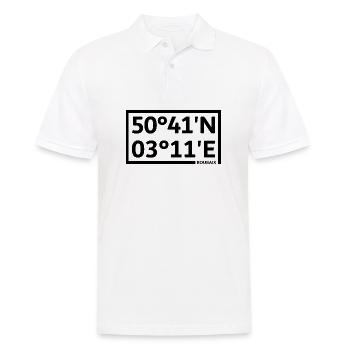 Roubaix Koordinaten - Männer Poloshirt - Weiß - Vorne - Kai (181cm)
