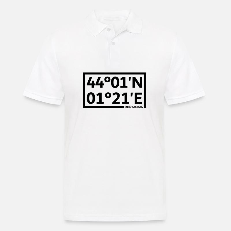 Coordonnées de Montauban - Polo Homme - blanc