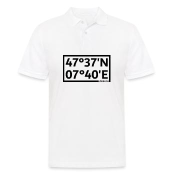 Lörrach Koordinaten - Männer Poloshirt - Weiß - Vorne - Kai (181cm)