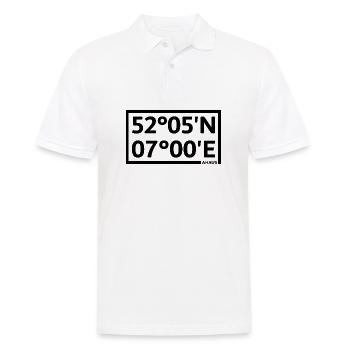 Ahaus Koordinaten - Männer Poloshirt - Weiß - Vorne - Kai (181cm)