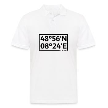 Ettlingen Koordinaten - Männer Poloshirt - Weiß - Vorne - Kai (181cm)