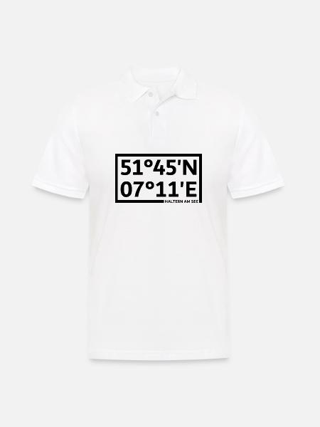 Haltern am See Koordinaten - Männer Poloshirt - Weiß