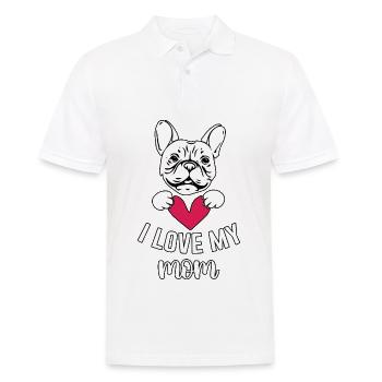J’aime ma maman bouledogue français - Polo Homme - blanc - Devant - Kai (181cm)