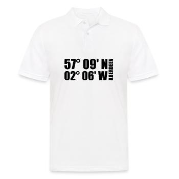 Aberdeen Koordinaten - Männer Poloshirt - Weiß - Vorne - Kai (181cm)