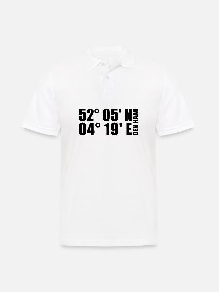 Den Haag Koordinaten - Männer Poloshirt - Weiß