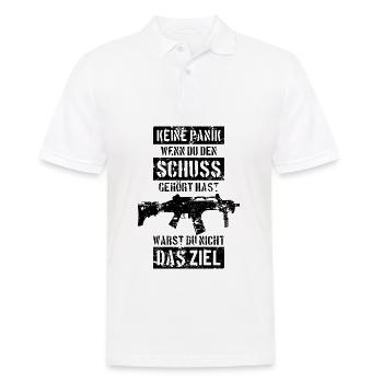 BUNDESWEHR SOLDATEN SCHUSS ZIEL MASCHINENGEWEHR - Männer Poloshirt - Weiß - Vorne - Kai (181cm)