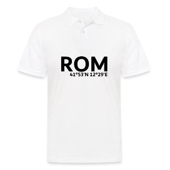 Rom Koordinaten - Männer Poloshirt - Weiß - Vorne - Kai (181cm)