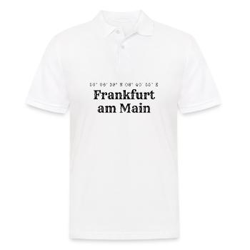 Frankfurt am Main Koordinaten - Männer Poloshirt - Weiß - Vorne - Kai (181cm)