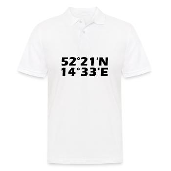 Frankfurt (Oder) Koordinaten - Männer Poloshirt - Weiß - Vorne - Kai (181cm)