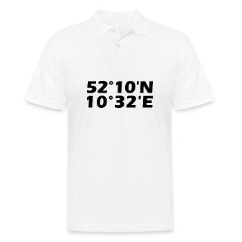 Wolfenbüttel Koordinaten - Männer Poloshirt - Weiß - Vorne - Kai (181cm)