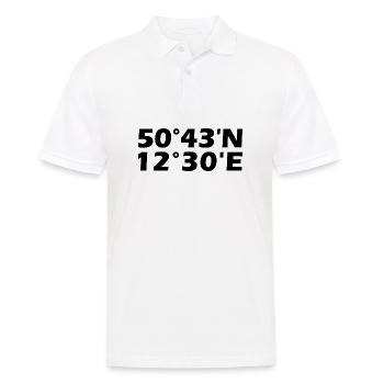 Zwickau Koordinaten - Männer Poloshirt - Weiß - Vorne - Kai (181cm)