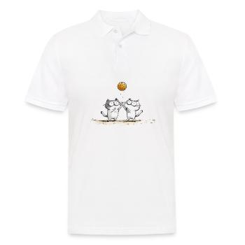 Cats Playing Beachvolleyball - Men's Polo Shirt - white - Front - Kai (181cm)
