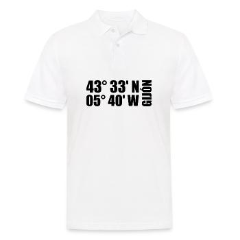 Gijón Koordinaten - Männer Poloshirt - Weiß - Vorne - Kai (181cm)