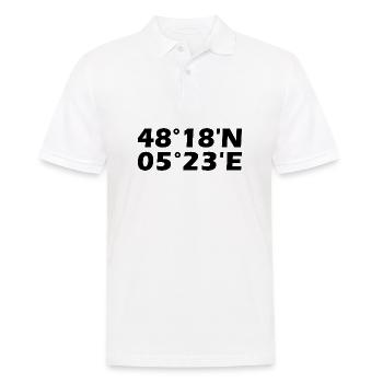 Coordonnées de Marseille - Polo Homme - blanc - Devant - Kai (181cm)