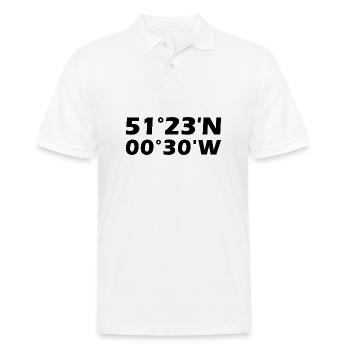 Rochester Koordinaten - Männer Poloshirt - Weiß - Vorne - Kai (181cm)