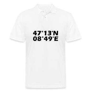 Rapperswil-Jona Koordinaten - Männer Poloshirt - Weiß - Vorne - Kai (181cm)