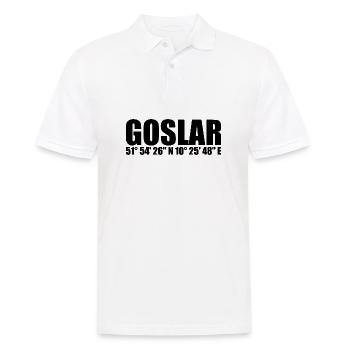 Goslar Koordinaten - Männer Poloshirt - Weiß - Vorne - Kai (181cm)