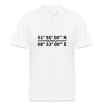 Detmold Koordinaten - Männer Poloshirt - Weiß - Vorne - Kai (181cm)