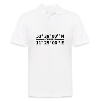 Schwerin Koordinaten - Männer Poloshirt - Weiß - Vorne - Kai (181cm)