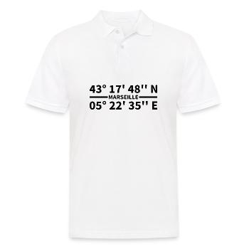 Coordonnées de Marseille - Polo Homme - blanc - Devant - Kai (181cm)
