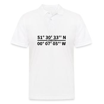 Coordonnées de Londres - Polo Homme - blanc - Devant - Kai (181cm)