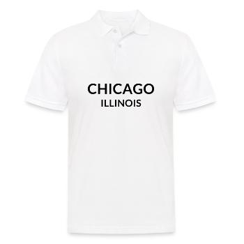 Chicago Illinois USA - Men's Polo Shirt - white - Front - Kai (181cm)