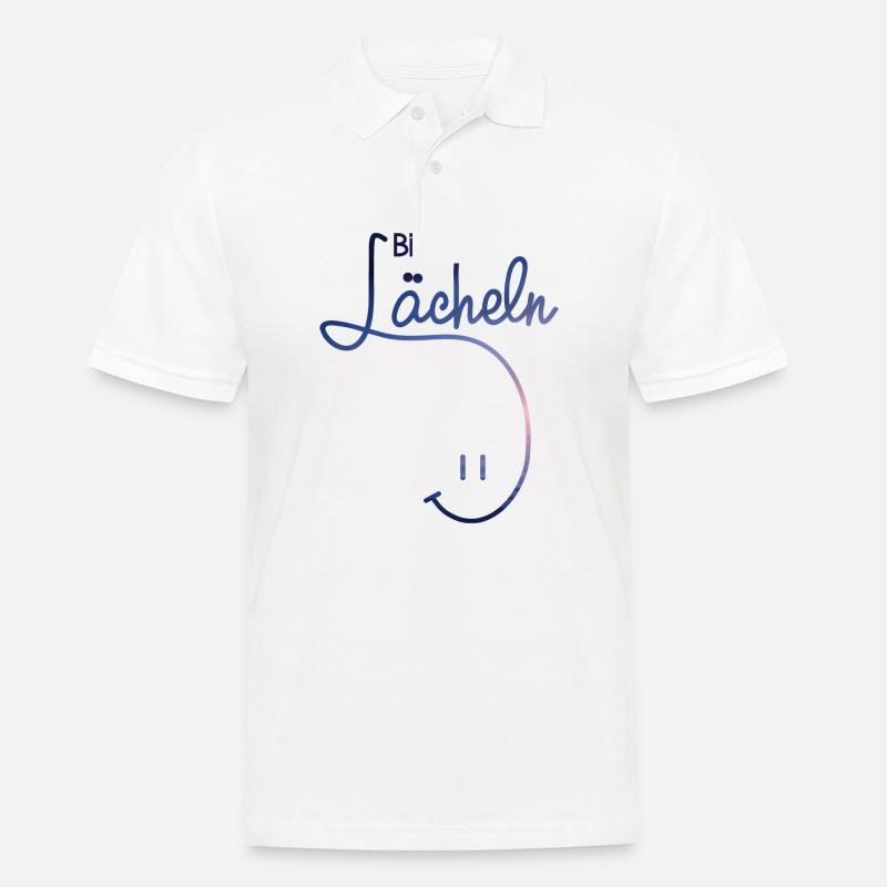 lachen laecheln Geschenk Geschenkidee bitte Smiley - Männer Poloshirt - Weiß